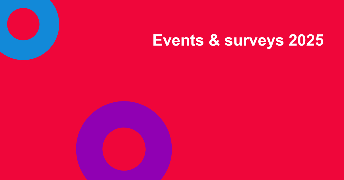 Events and surveys for charities and community groups – 2025